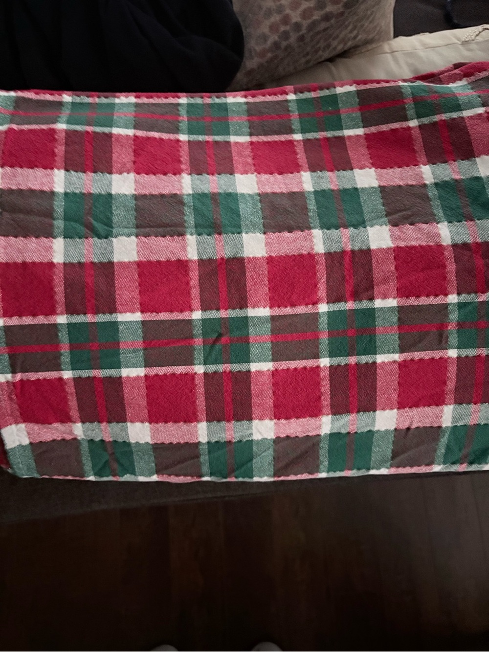 Plaid Red Green White Tablecloth